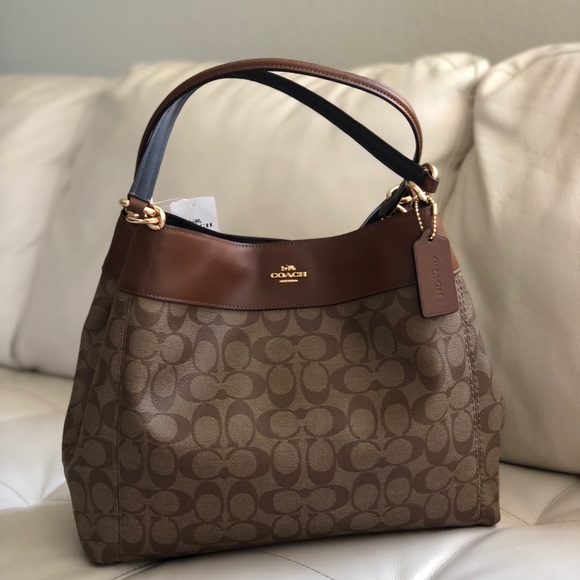 Coach Lexy Shoulder Bag Signature Canvas/Leather - Picture 1 of 11